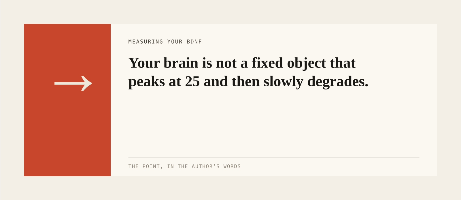 Your brain is not a fixed object that peaks at 25 and then slowly degrades.