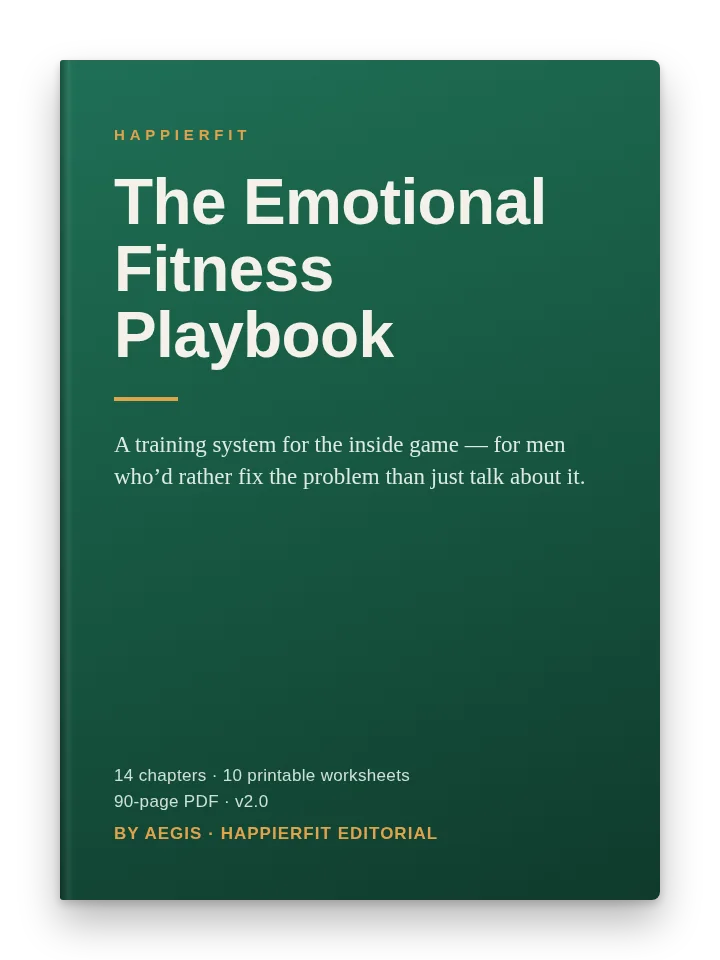 Cover of The Emotional Fitness Playbook: 14 chapters, 10 printable worksheets, 90-page PDF